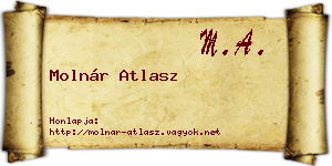Molnár Atlasz névjegykártya